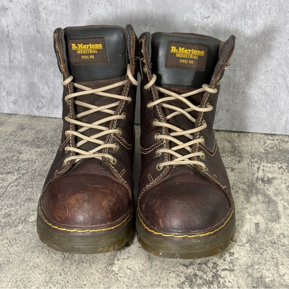 Dr. Martens Gilbreth Steel Toe Boot Women 11 Brown Leather Slip Resistant Safety - Picture 2 of 11